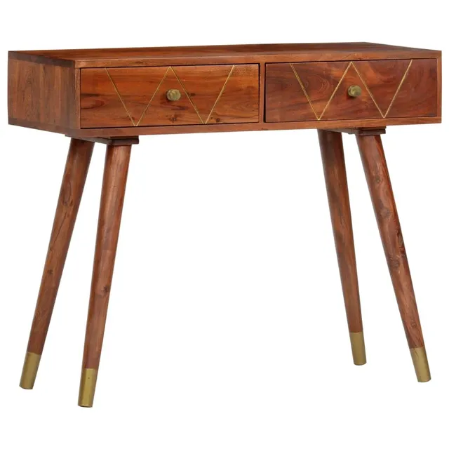 vidaXL Konsolentisch Akazie 90x35x76 cm 2 Schubladen
