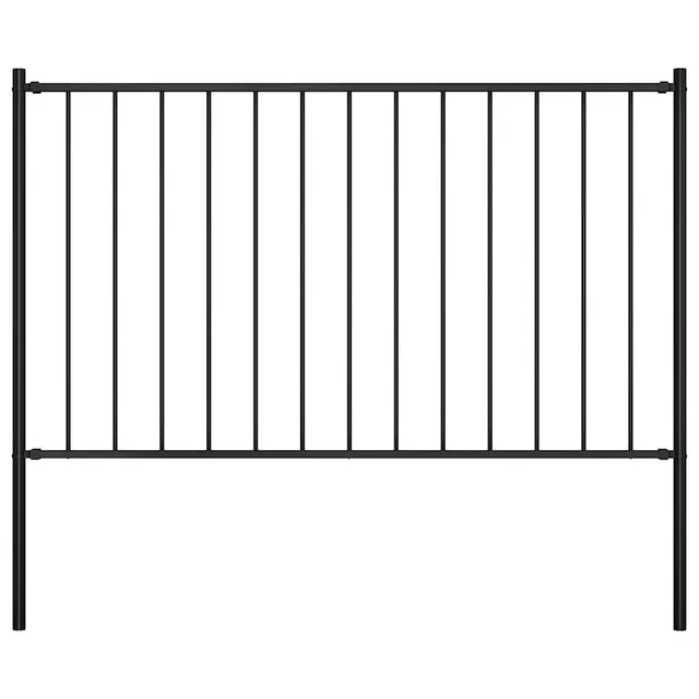 vidaXL Heim Garten Zaunelement Stahl 1,81x1m Schwarz