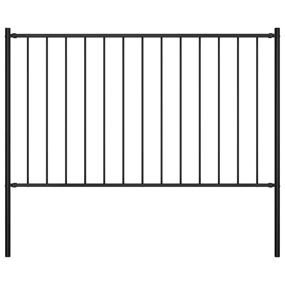 vidaXL Heim Garten Zaunelement Stahl 1,81x1m Schwarz