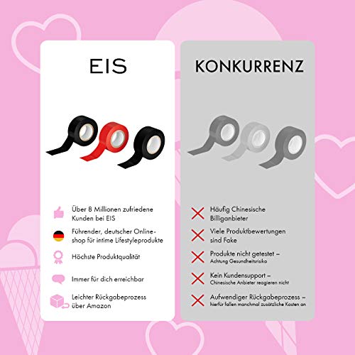 EIS BDSM Tie Me Up Bondage-Tape 3x20m rot-schwarz