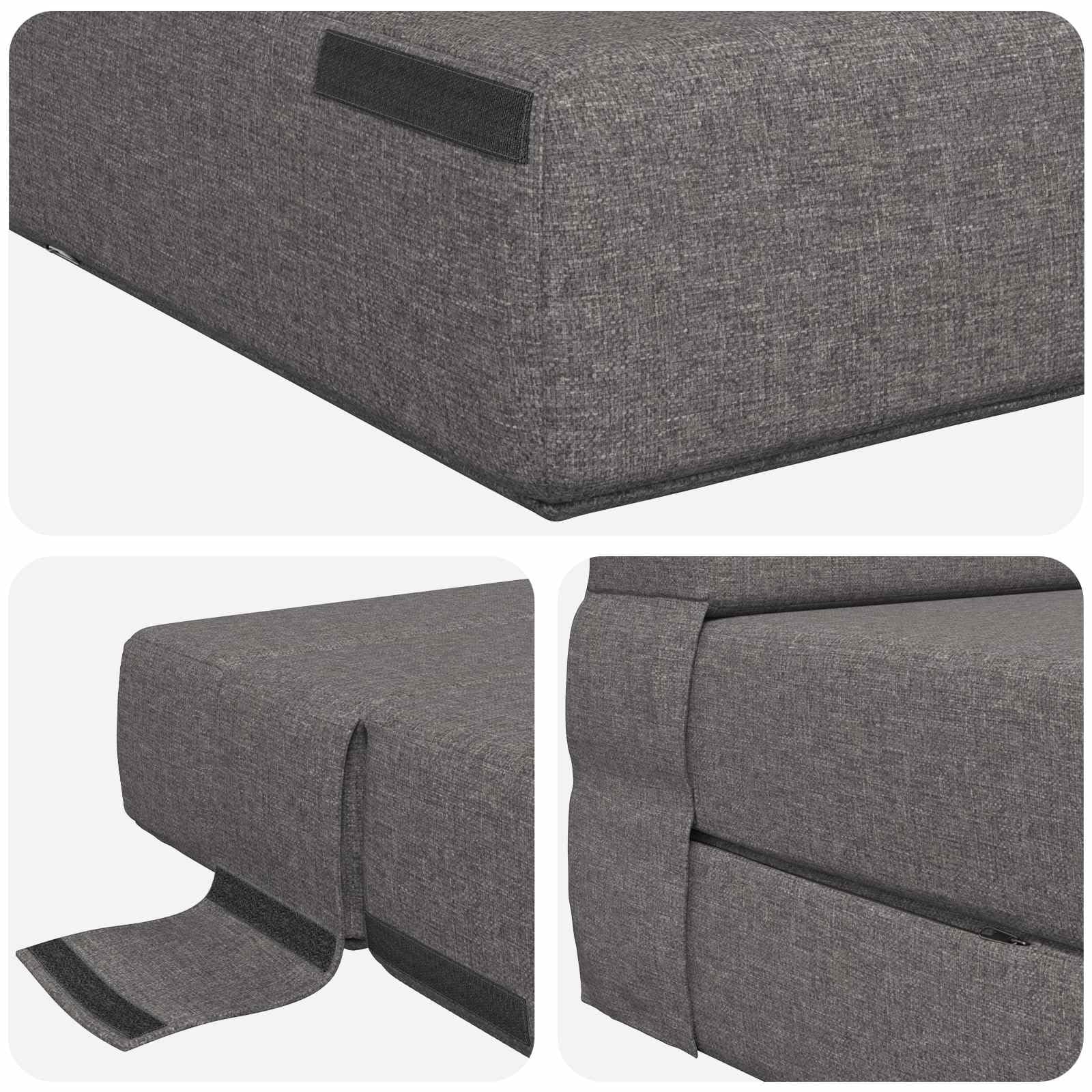 vidaXL Möbel Klappsofa Bett Schlafsofa Hellgrau 174 cm Stoff
