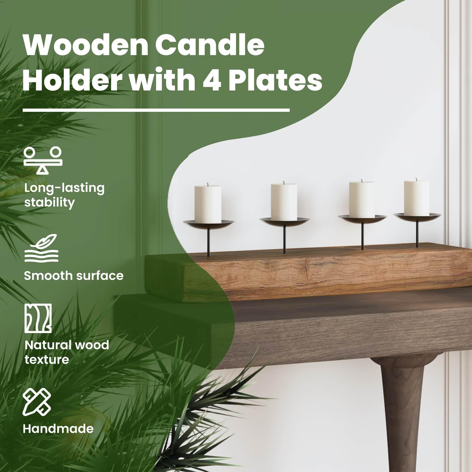 vidaXL Heim & Garten Kerzenhalter Natur 50 cm Teak Massivholz