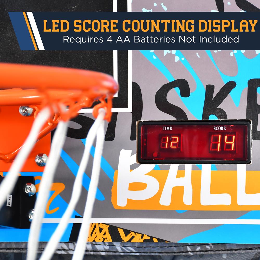 Serenelife Basketballspielautomat LED-Anzeige klappbar Blau
