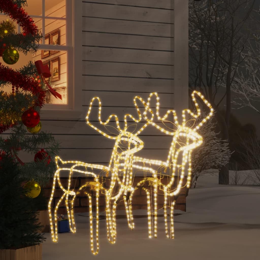 vidaXL Heim & Garten Weihnachtsrentier 2St warmweiß 87cm