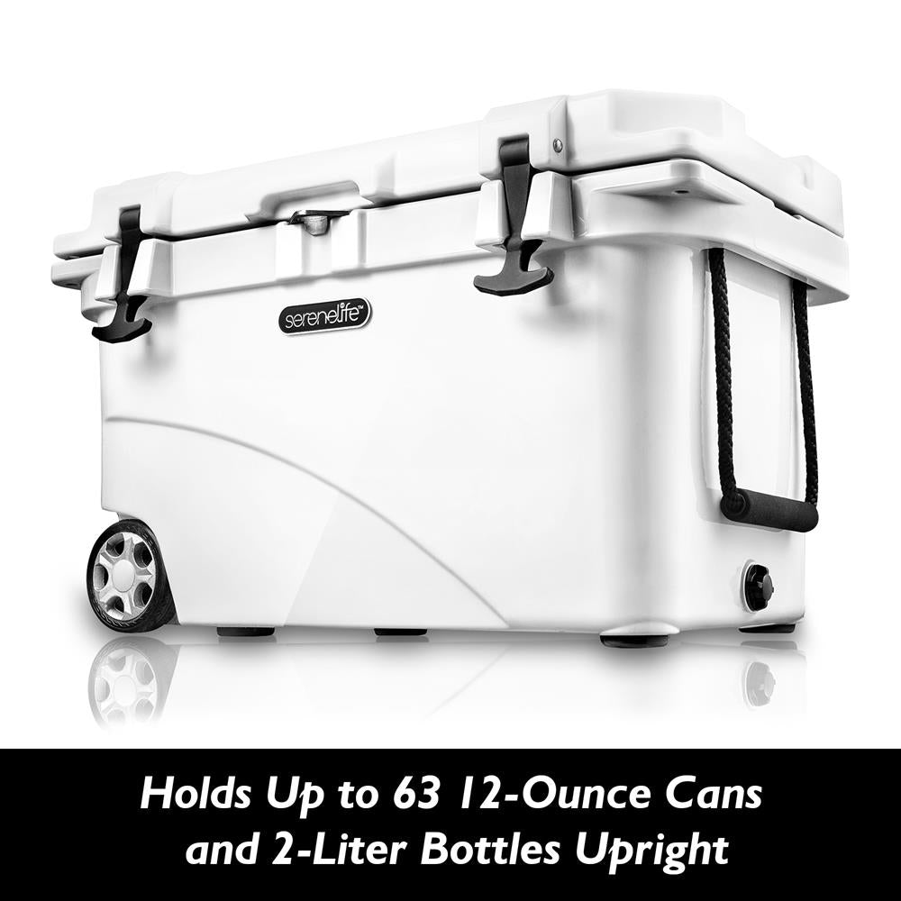 Serenelife Camping Kühlbox Weiß 42L für 63 Dosen