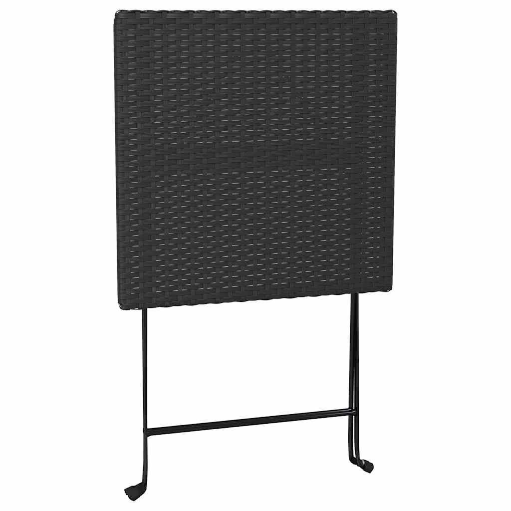 vidaXL Bistro-Set Schwarz 3-tlg Poly Rattan klappbar