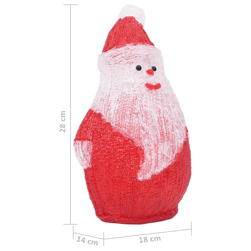 vidaXL Heim & Garten LED Weihnachtsmann 28cm Rot Acryl 25 LED