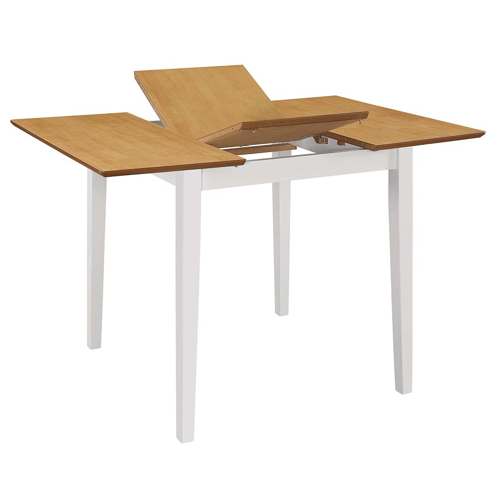 vidaXL Heim Garten Essgruppe 3-tlg. ausziehbar Weiß MDF