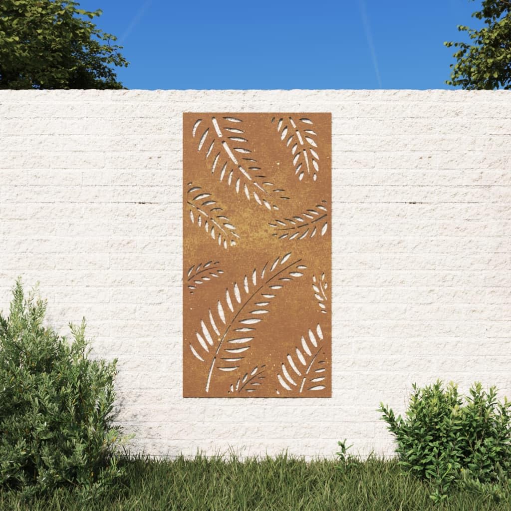 vidaXL Garten-Wanddeko 105x55 cm Cortenstahl Blatt