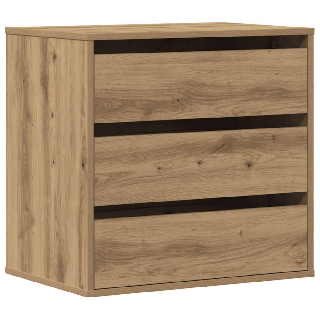 vidaXL Möbel Kommode 60x41x58 cm Artisan-Eiche Holz 3 Schubladen