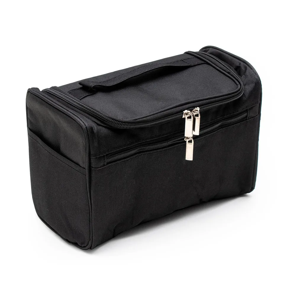 Intirilife Kosmetiktasche Schwarz 26x14x17 Polyester mit Griff