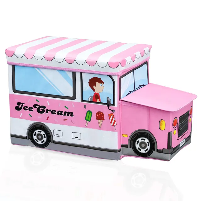 Intirilife Sitzhocker Sitzbank Eiswagen 55x31x26cm Kunstleder