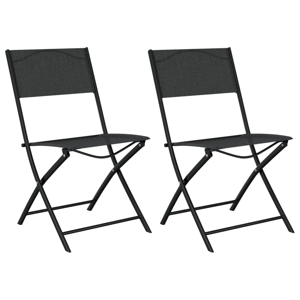vidaXL Bistroset 3-TLG. Balkonset Stahl Schwarz Glas 50x70cm