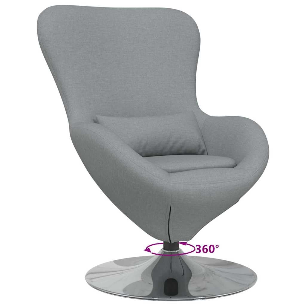 vidaXL Eiersessel Hellgrau 63x73x90 Dreh-Sessel Stoff