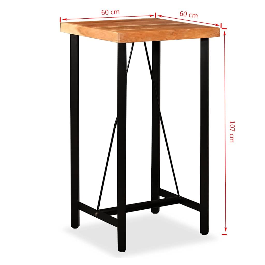 vidaXL Bartisch Akazie Massivholz 60x60x107 cm