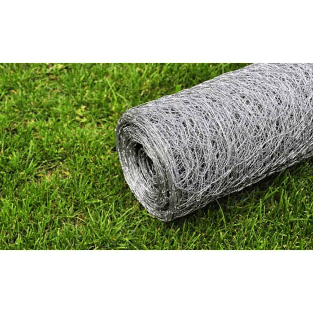 vidaXL Maschendrahtzaun Silber 1x25 m verzinkter Stahl
