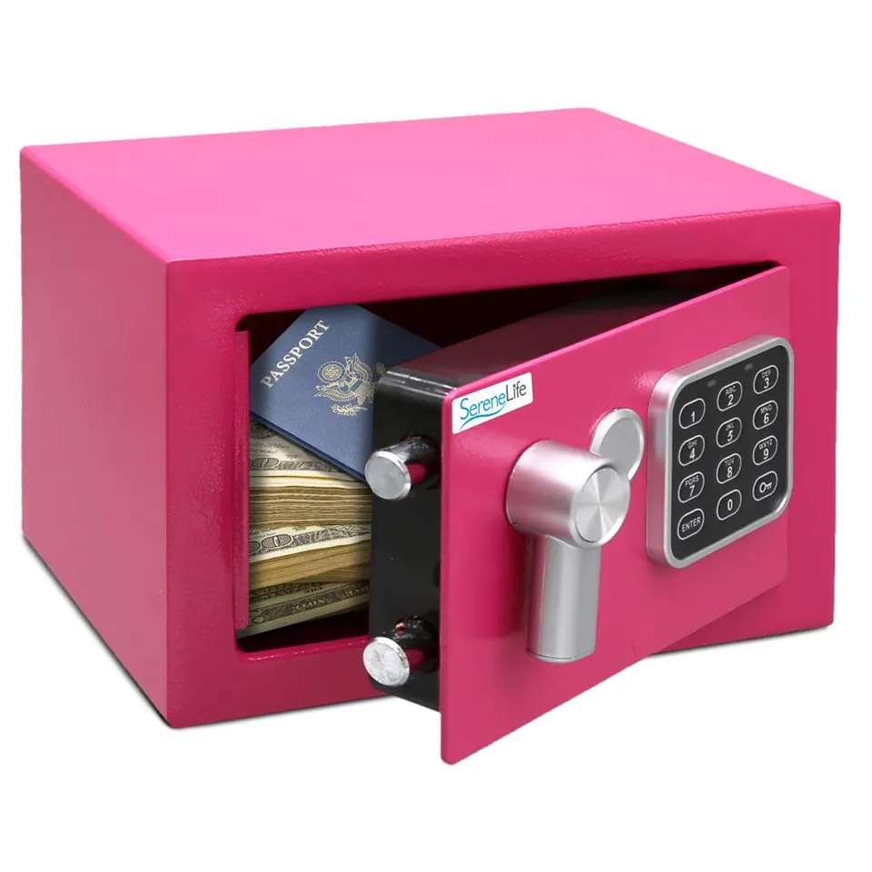 Serenelife Safe Box Tresor pink digital Stahl
