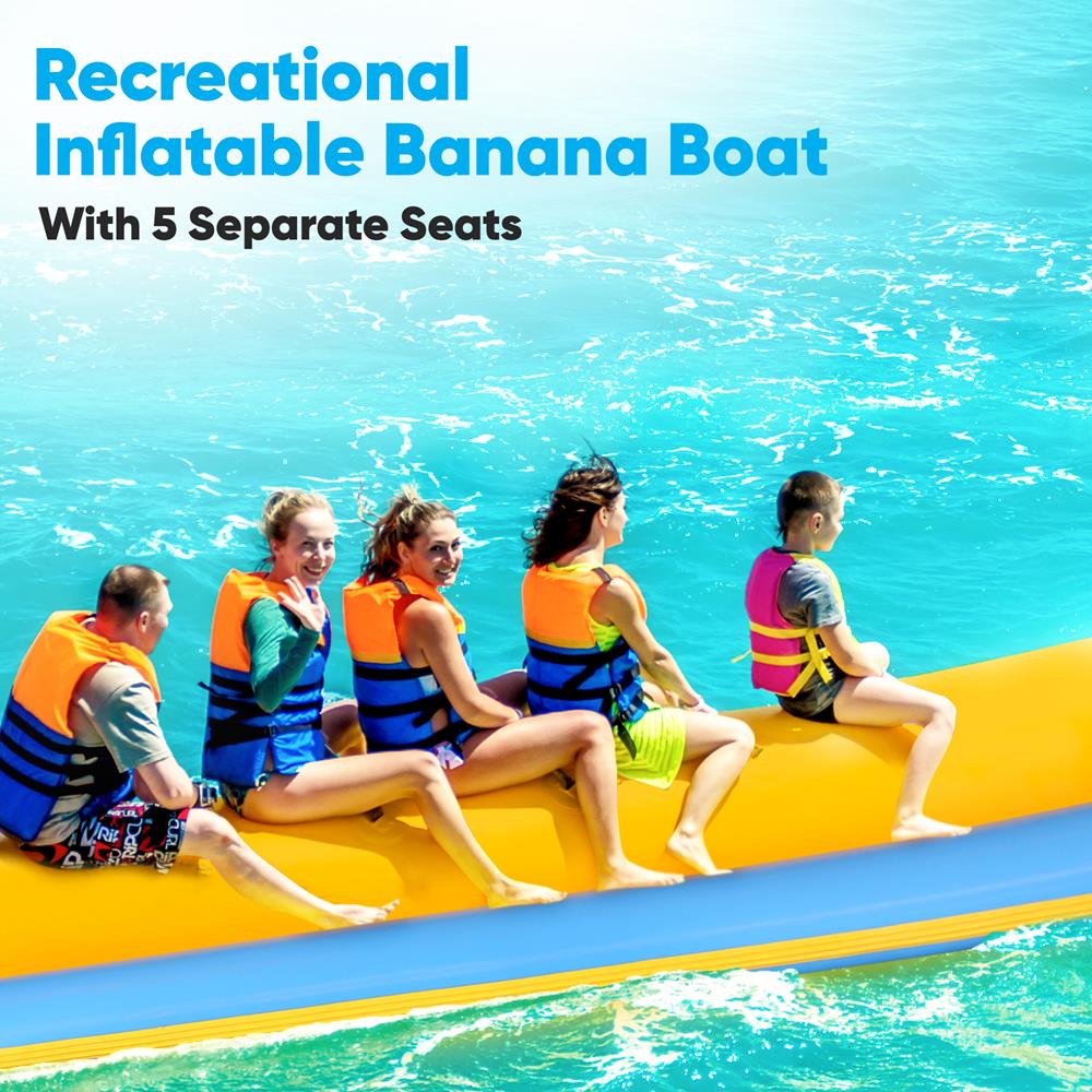 Serenelife Pool Set Bananenboot 5 Personen mit Pumpe