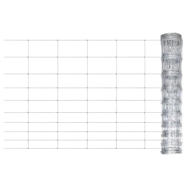 vidaXL Gartenzaun Wildzaun 50x1,5m Stahl verzinkt