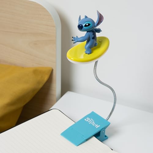 Paladone Stitch Surfing Buchlampe 20 cm LED Clip Disney