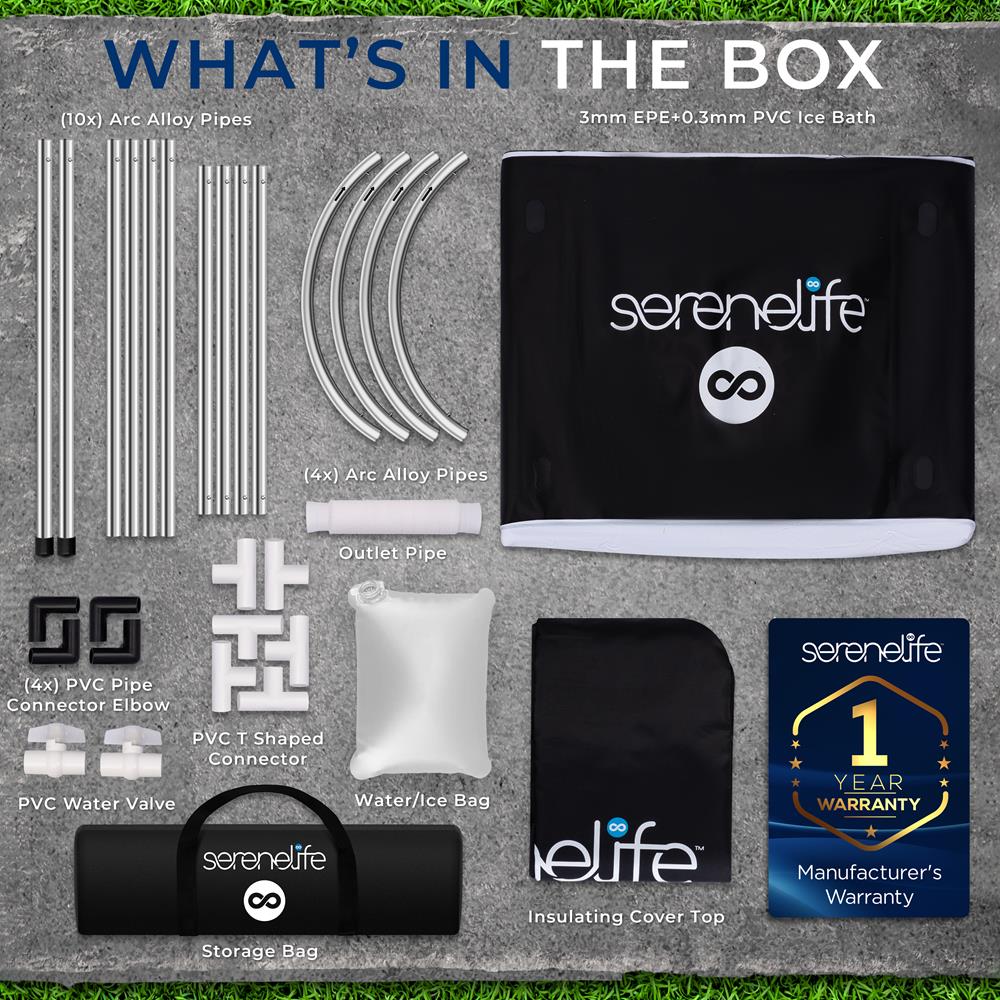 Serenelife Spa Eisbad 400 L isoliert mit Deckel tragbar