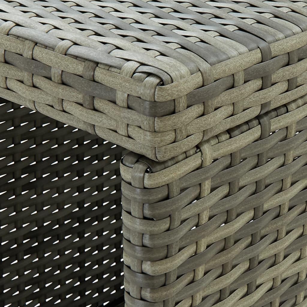vidaXL Gartenbar-Set 5-tlg. Poly Rattan Grau mit Kissen