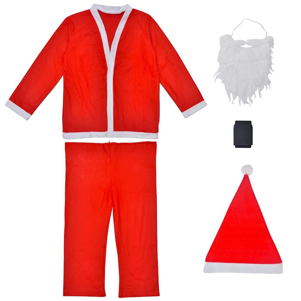 vidaXL Heim & Garten Nikolauskostüm Weihnachtsmannkostüm 5-tlg rot