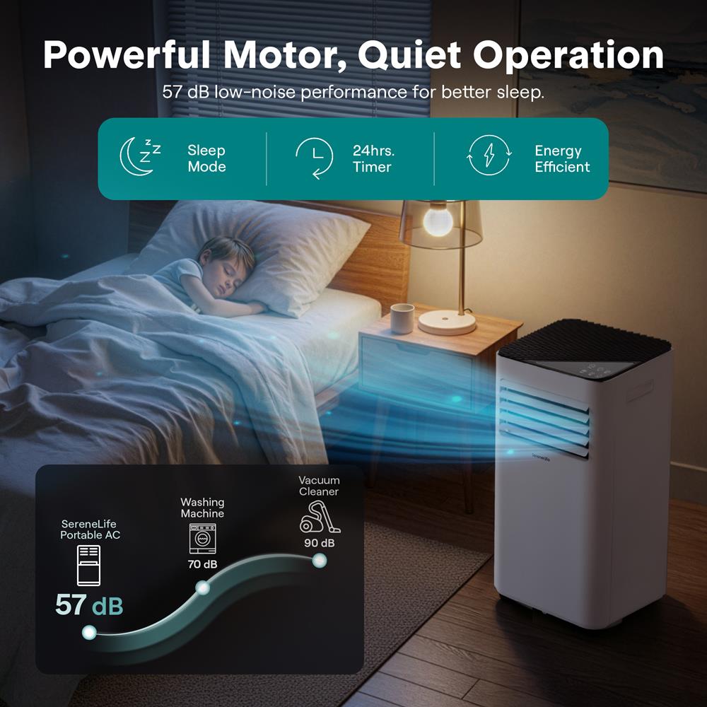Serenelife Portable AC mobile Klimaanlage 10000 BTU Weiß WiFi