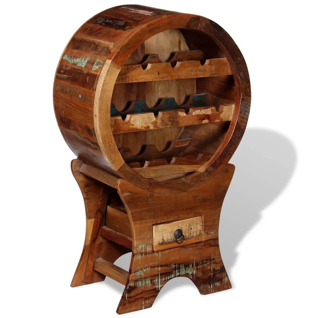 vidaXL Möbel Weinregal 10 Flaschen Altholz Massiv