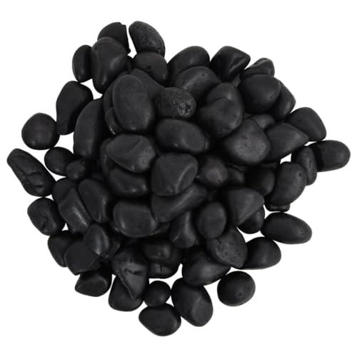 vidaXL Tierbedarf Polierte Kiesel Schwarz 25 kg 2-5 cm