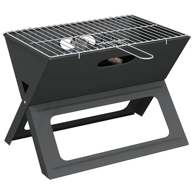 vidaXL Outdoor Grill Schwarz 46x31x31 cm Stahl