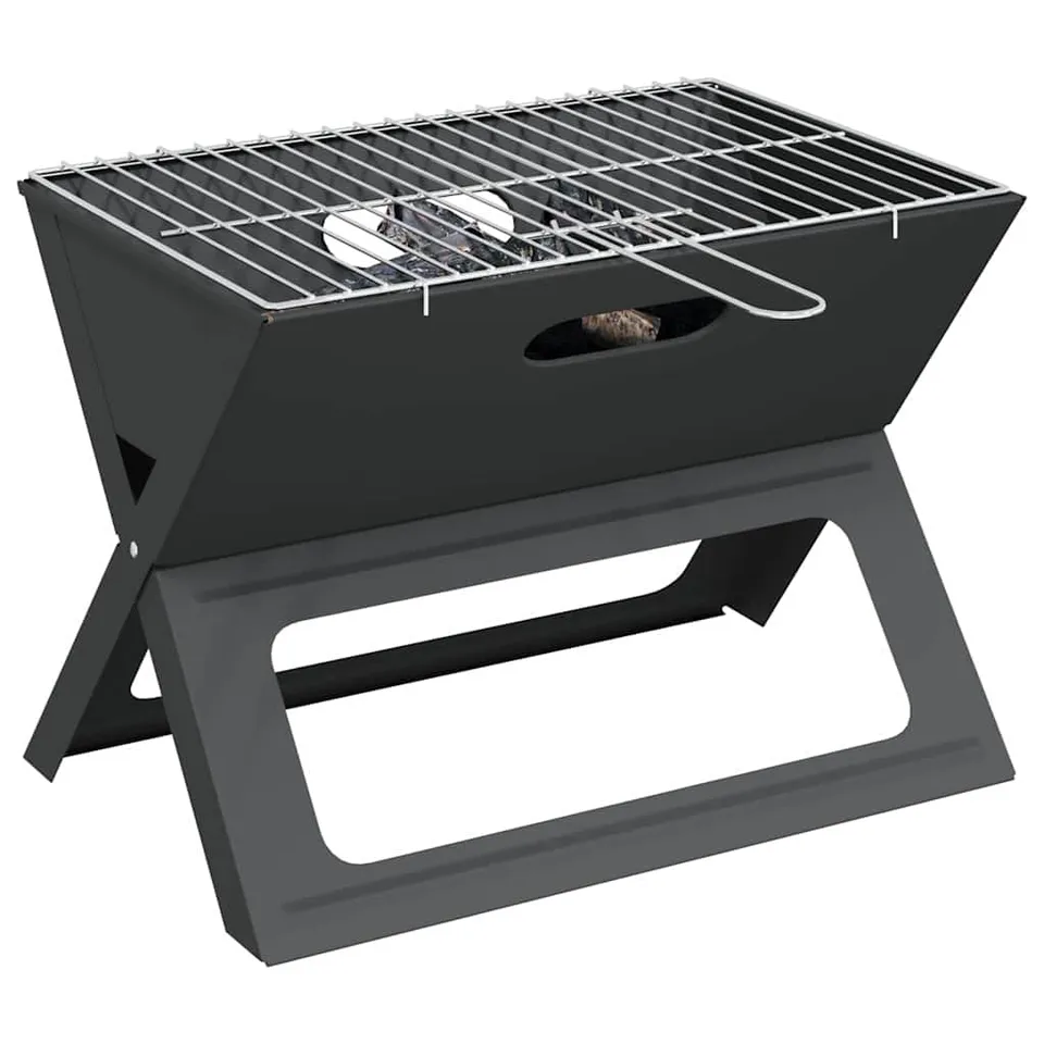 vidaXL Outdoor Grill Schwarz 46x31x31 cm Stahl