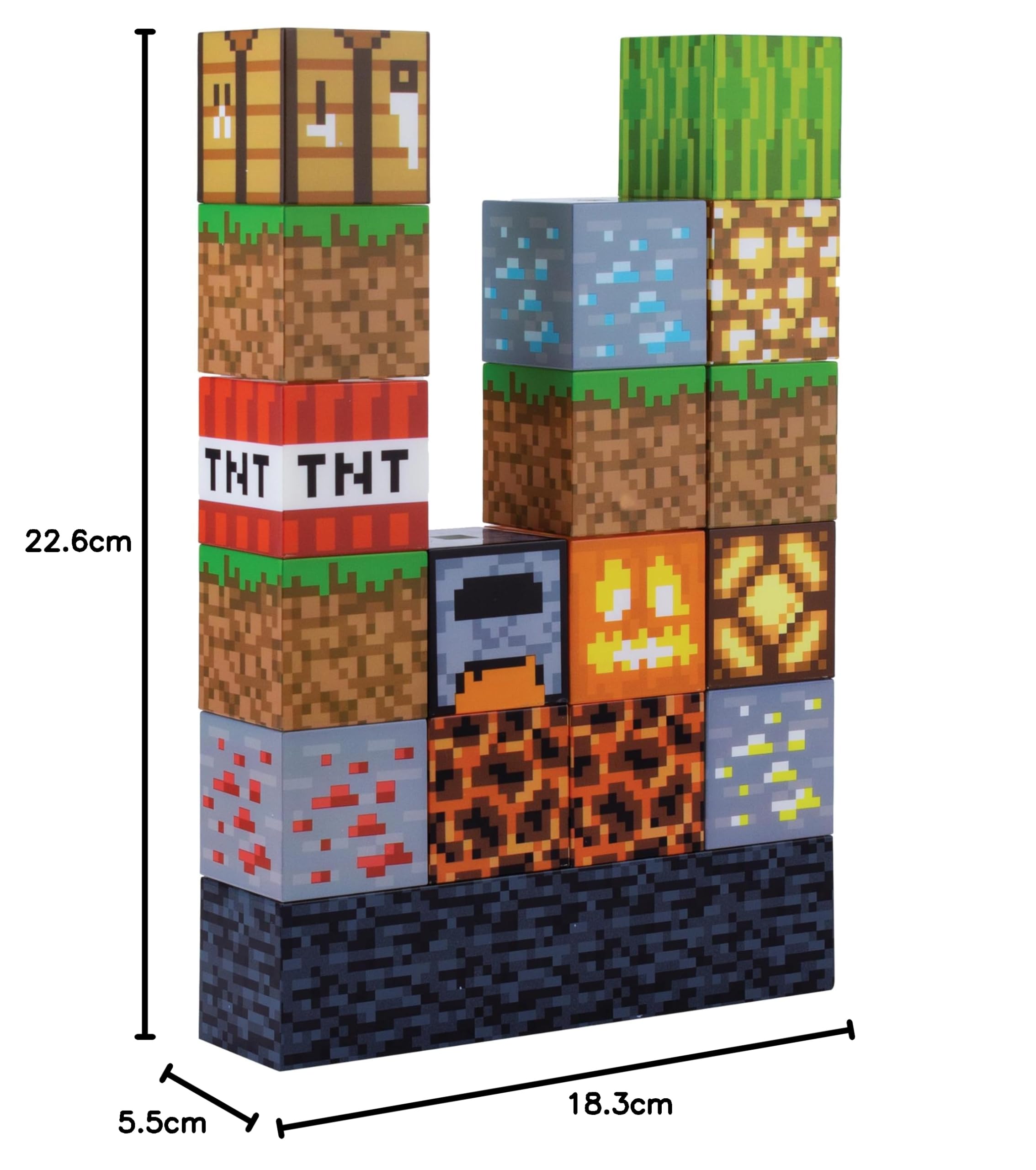 Paladone Lighting Minecraft Baulampe 16 Lichtblöcke Tischlampe