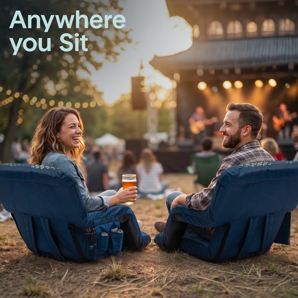Serenelife Furniture Stadium Chair Set 21 Zoll blau 2er