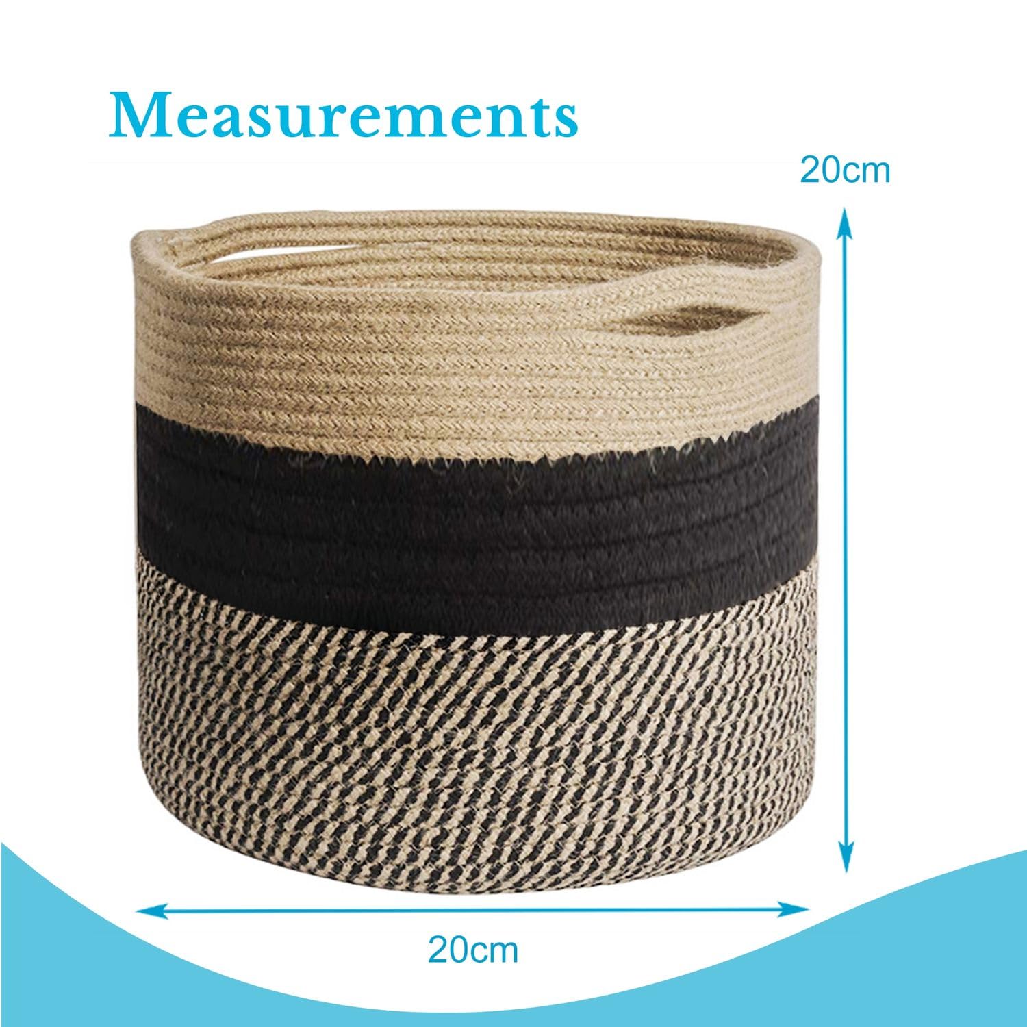 Intirilife Aufbewahrungskorb 20x20cm Naturfaser braun