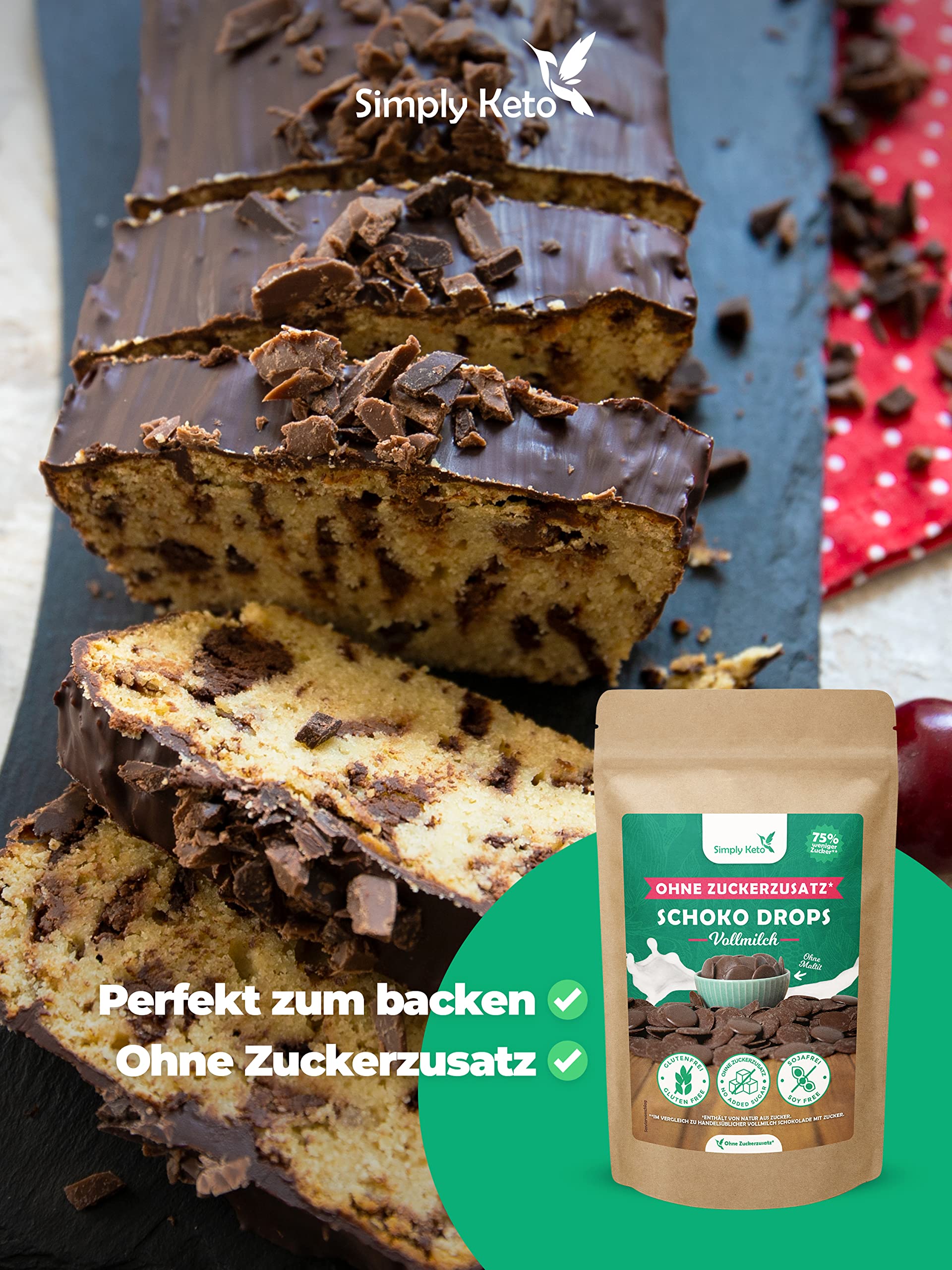 Simply Keto Schokodrops Vollmilch 200 g ohne Zuckerzusatz