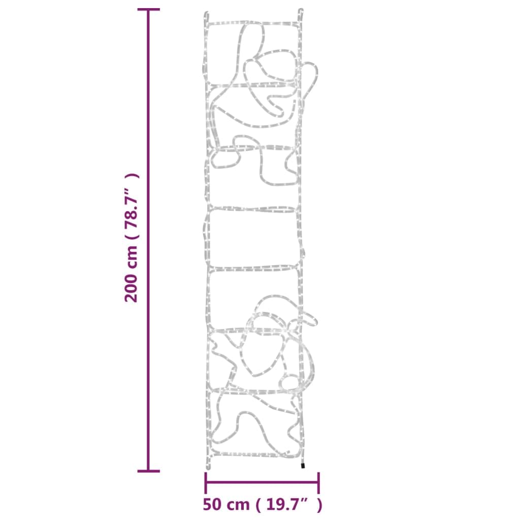 vidaXL Heim & Garten LED Weihnachtsmann Leiter 200 cm