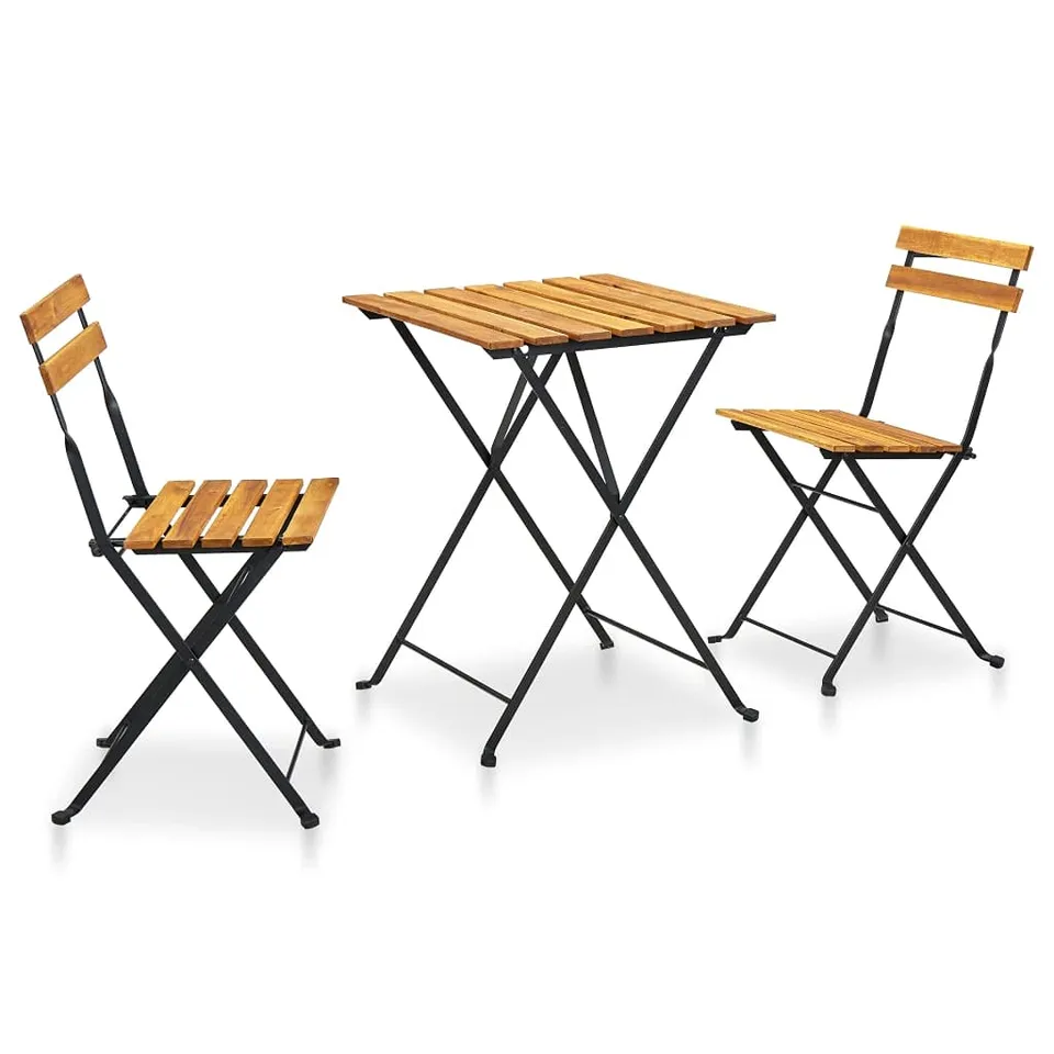 vidaXL Heim & Garten Bistroset 3-tlg Balkonset Akazienholz klappbar