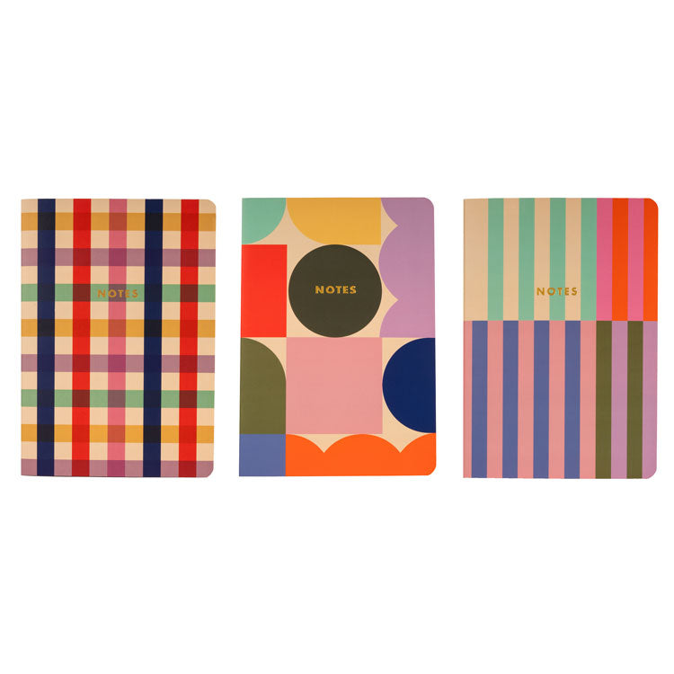 Kikkerland Set of 3 A5 Notebooks liniert 32 Seiten