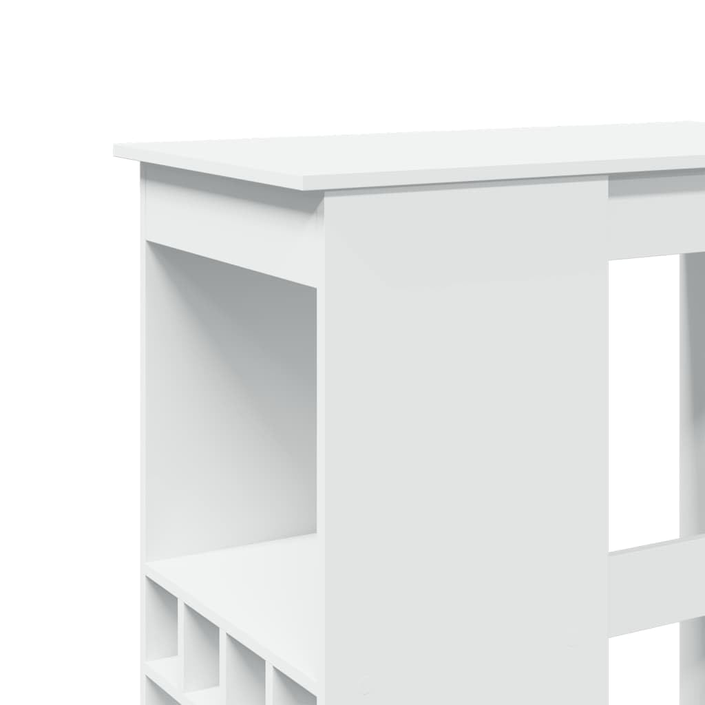 vidaXL Bartisch Stehtisch Holzwerkstoff Weiß 90x47,5x103,5 cm Regal