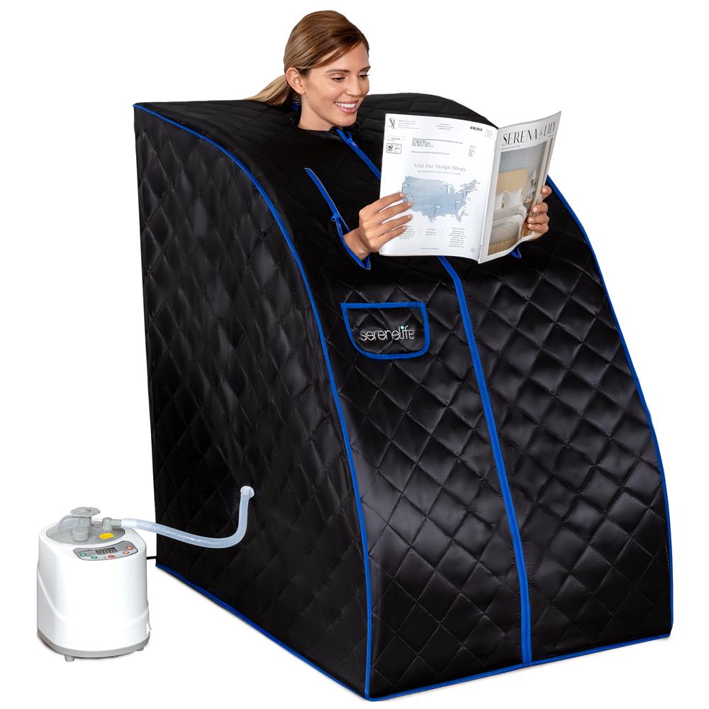 Serenelife Massage Sauna Heimsauna Dampf 900W mit Stuhl