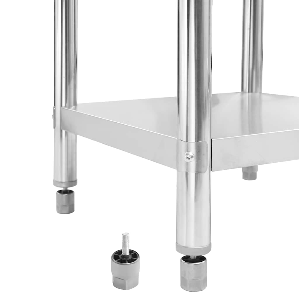 vidaXL Arbeitstisch 120x60x93 Edelstahl Gastro mit Aufkantung