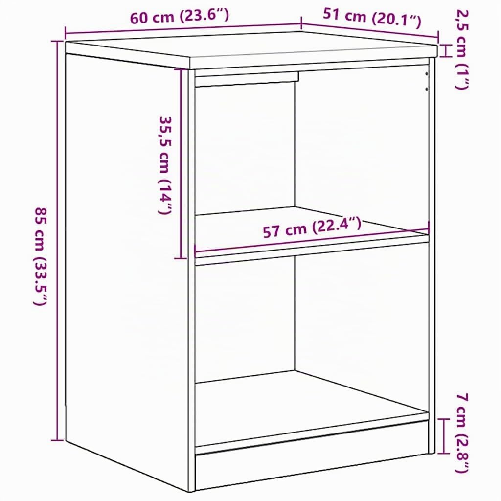 vidaXL Garagenschrank Weiß 60x51x85 cm Kiefer Werkzeugschrank