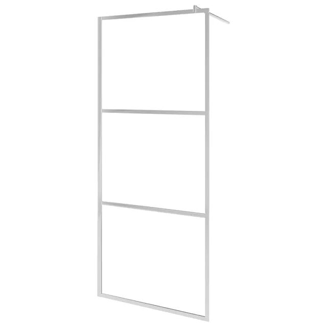 vidaXL Duschwand begehbar 80x195 cm ESG-Glas halbmattiert Alu