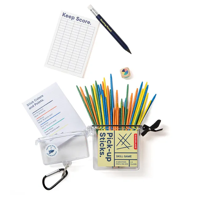 Kikkerland Home Pick-up Sticks Mikado Spiel Reiseset 41-teilig