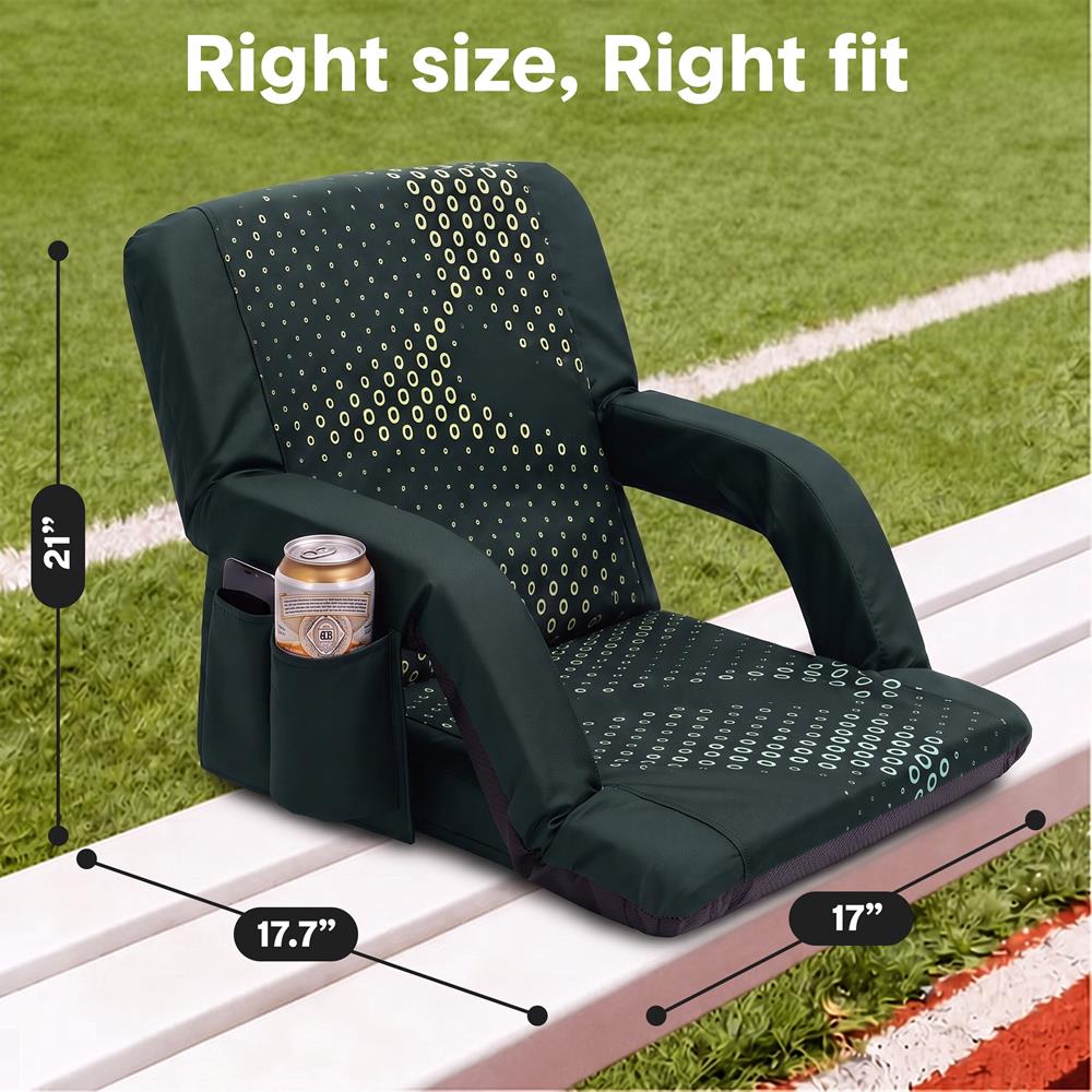 Serenelife Furniture Stadionstuhl 2er Set Grün 53 cm 6-fach neigbar