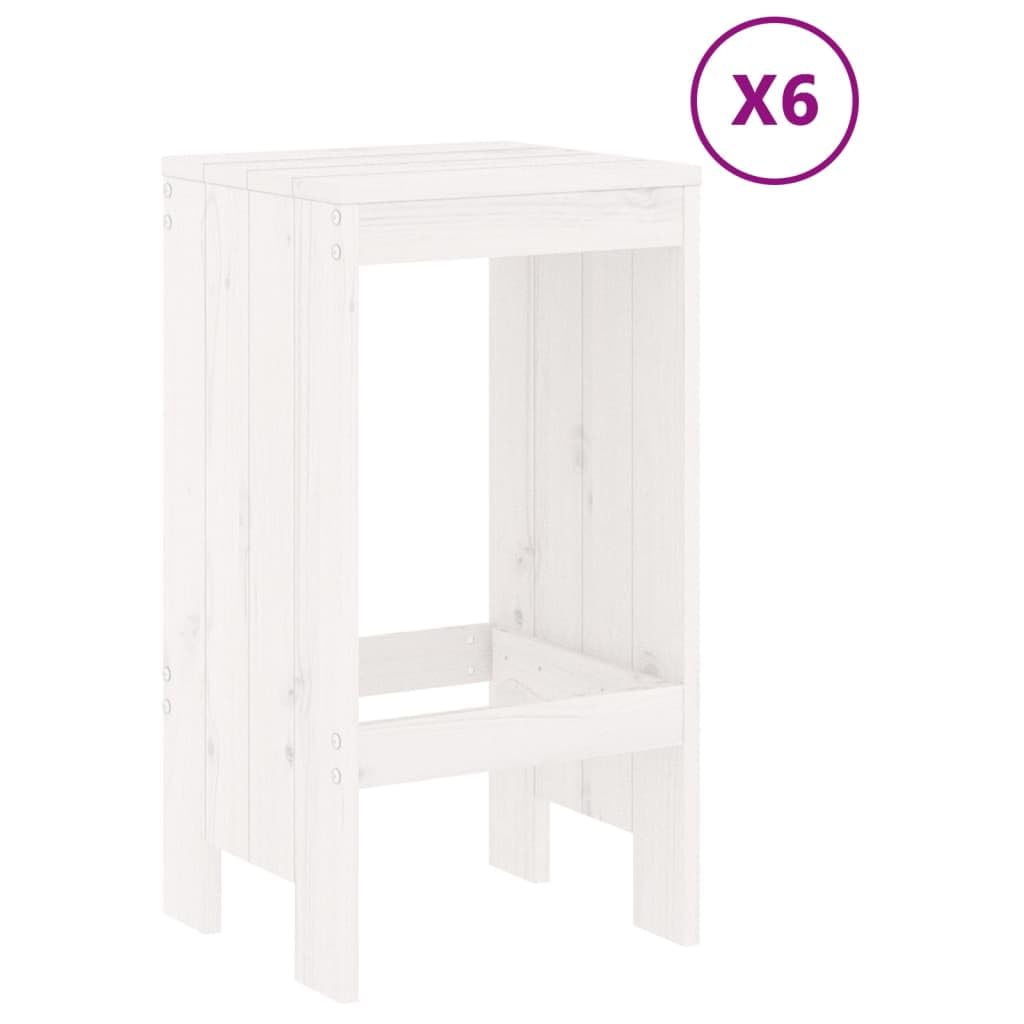 vidaXL Heim & Garten 7-tlg. Gartenbar-Set Holz Weiße Kiefer