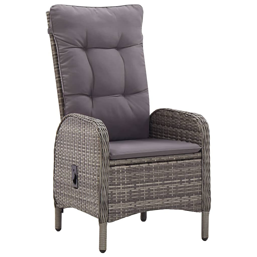 vidaXL Heim & Garten Bistro-Set 3-tlg Grau Ø60cm Rattan
