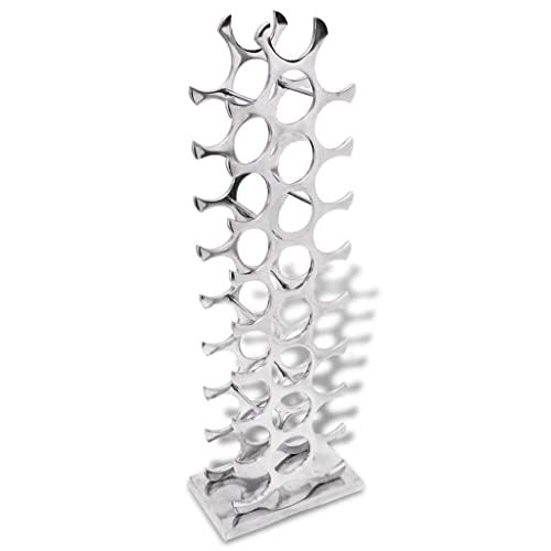 vidaXL Weinregal Aluminium Silber 27 Flaschen Flaschenregal