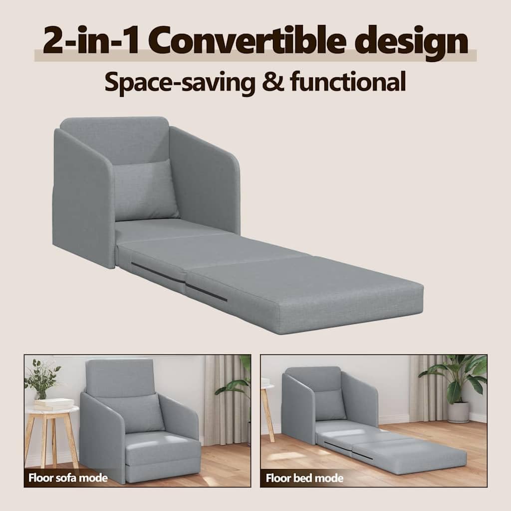 vidaXL Schlafsofa Hellgrau 65x80 cm Stoff Schlafcouch